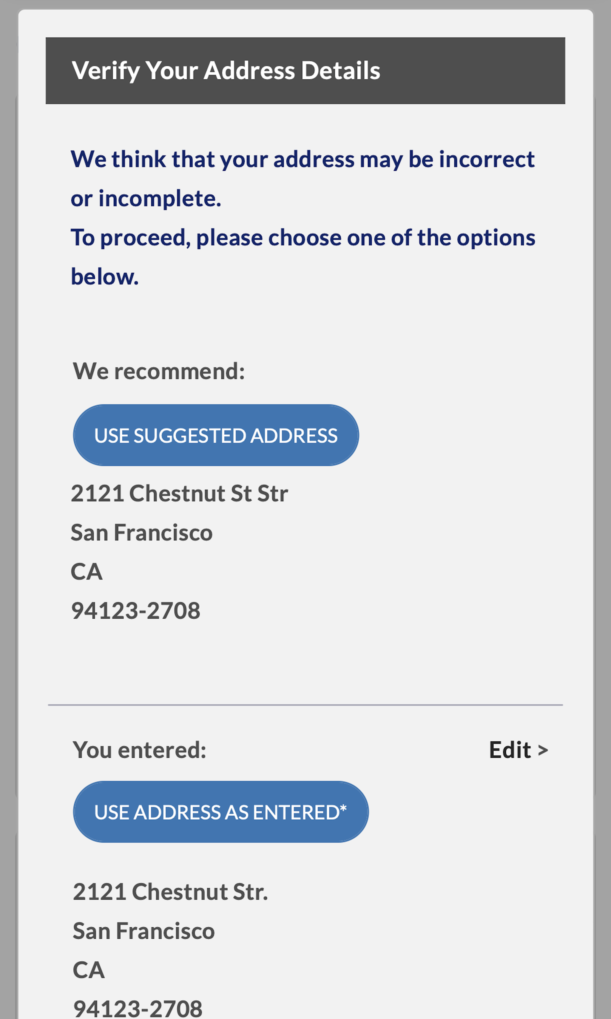 171 ‘Address Validator’ Design Examples – Baymard Institute