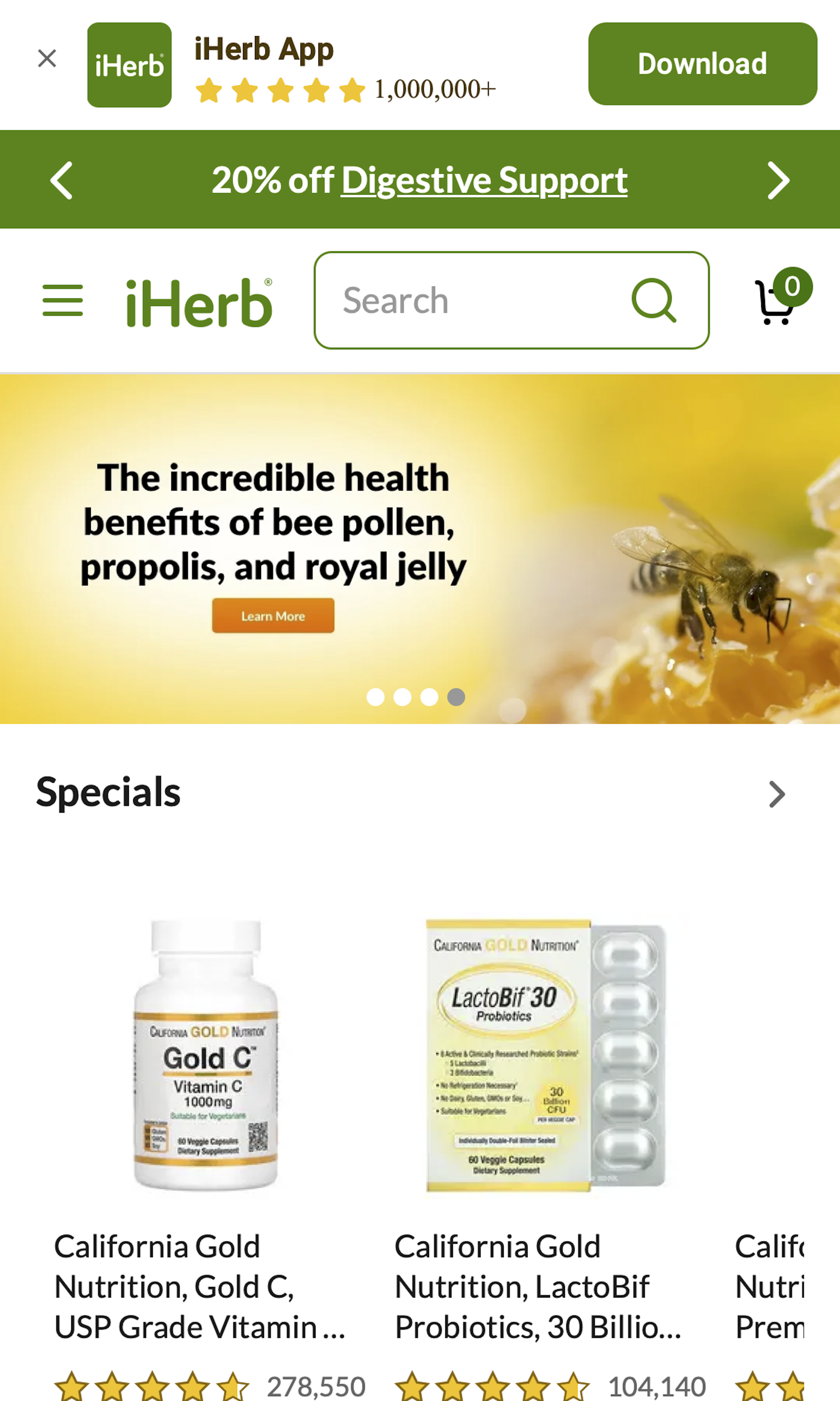 Mobile screenshot of iHerb