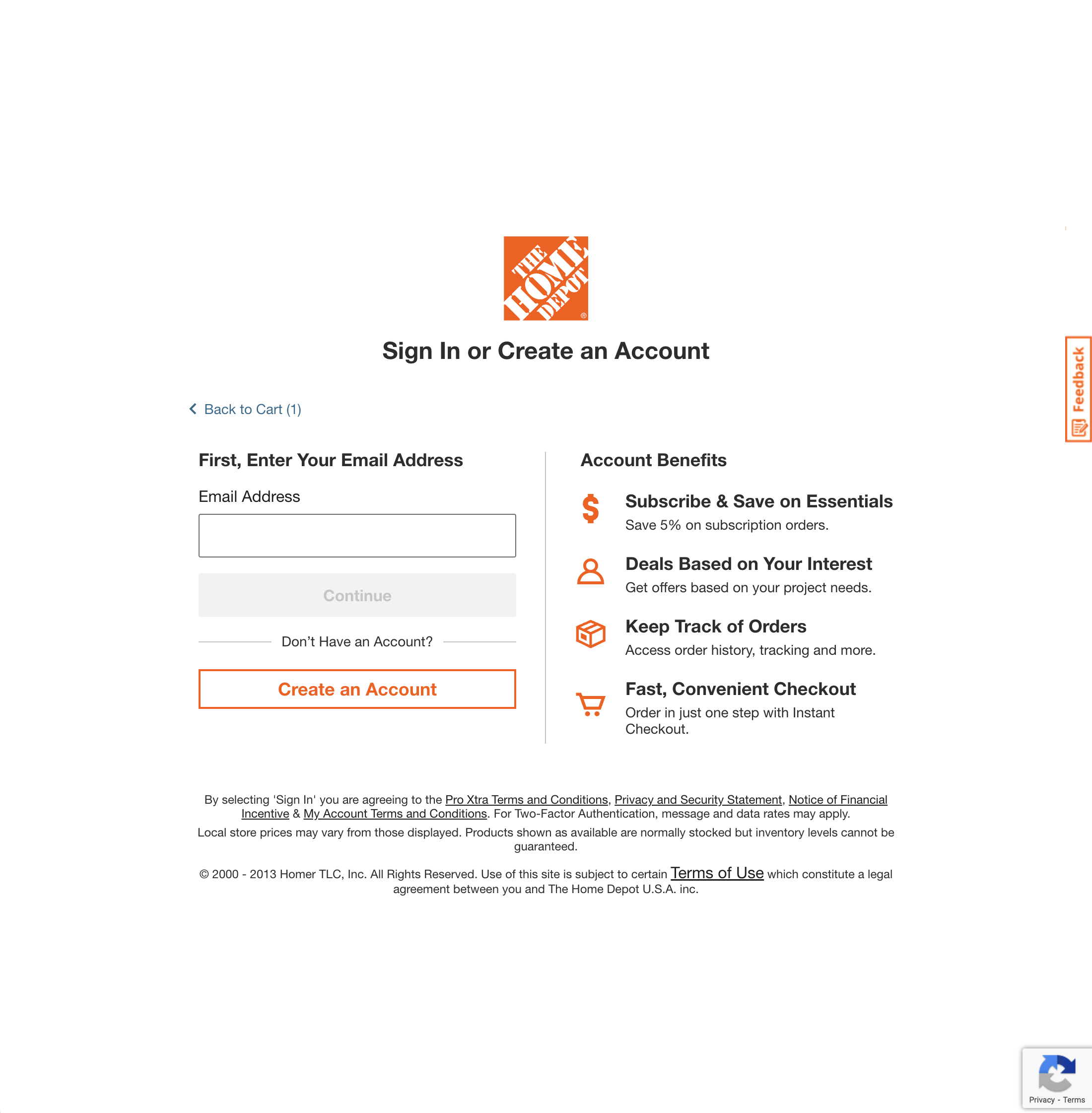 Desktop screenshot of Home Depot