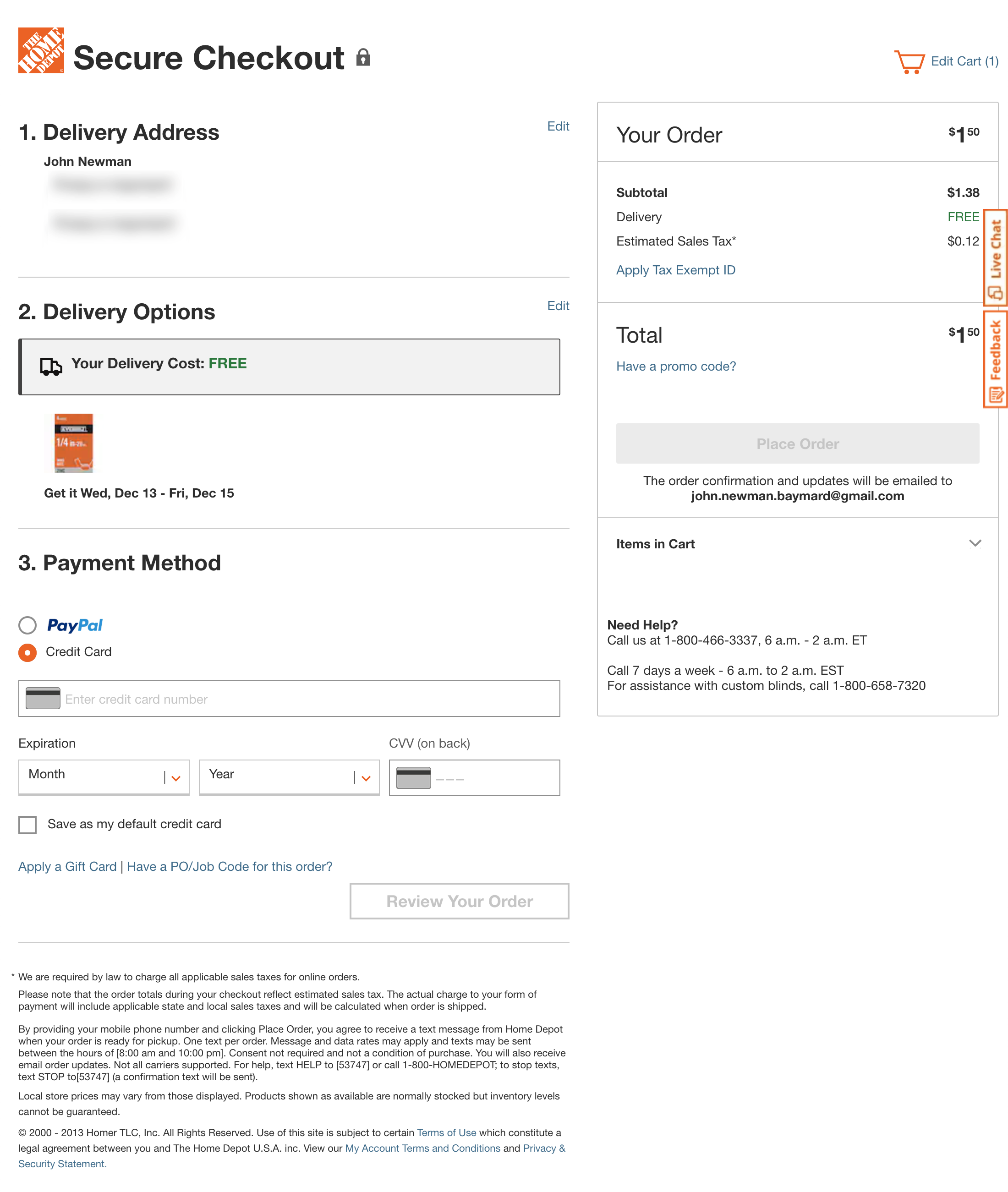 Desktop screenshot of Home Depot