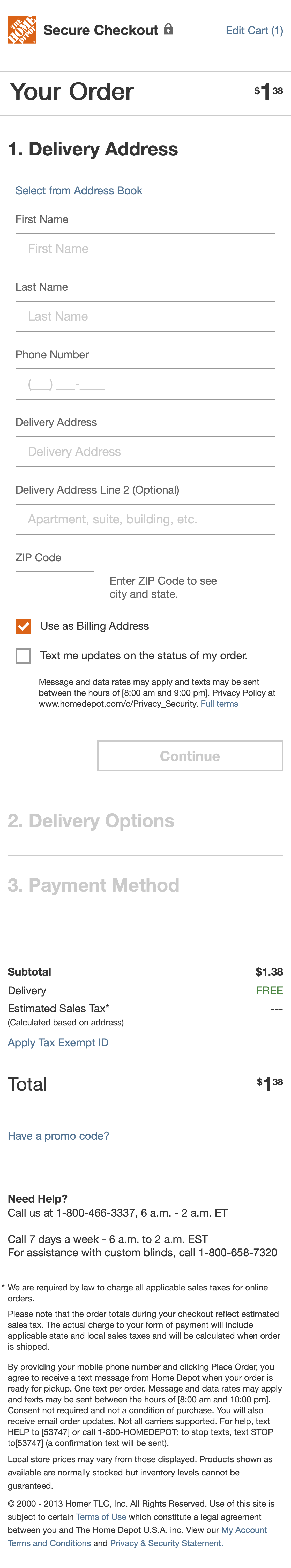 Mobile screenshot of Home Depot