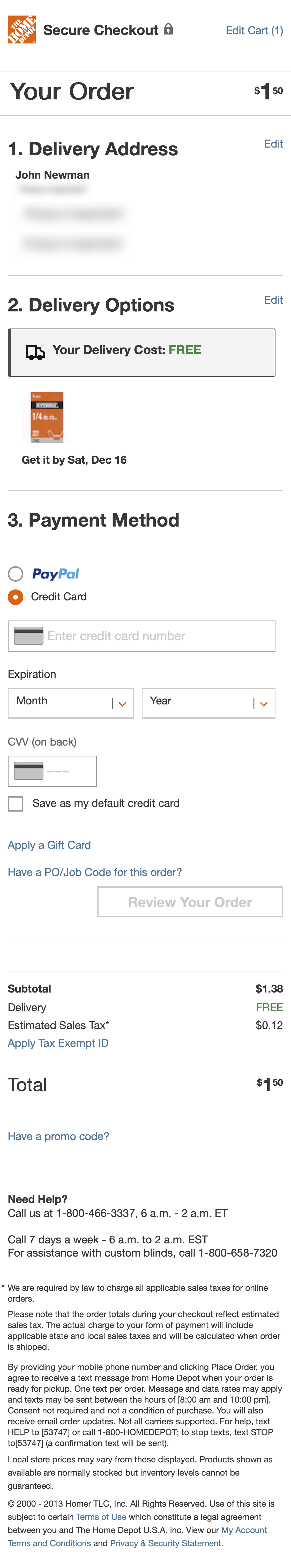 Mobile screenshot of Home Depot