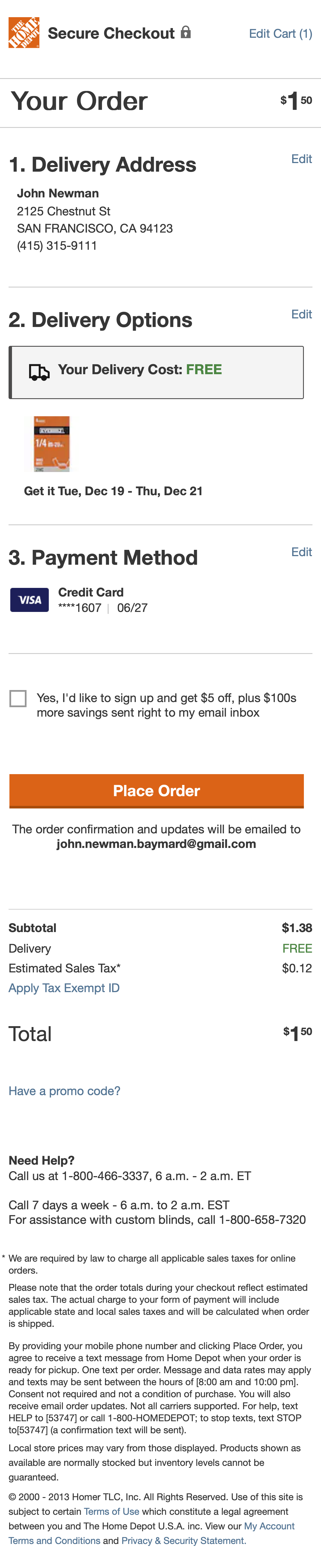 Mobile screenshot of Home Depot