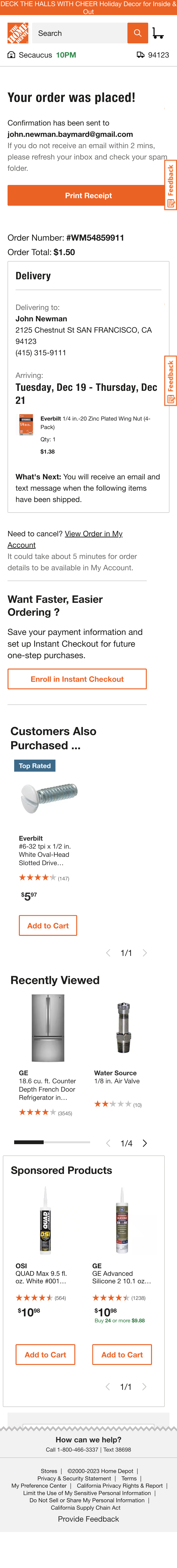 Mobile screenshot of Home Depot