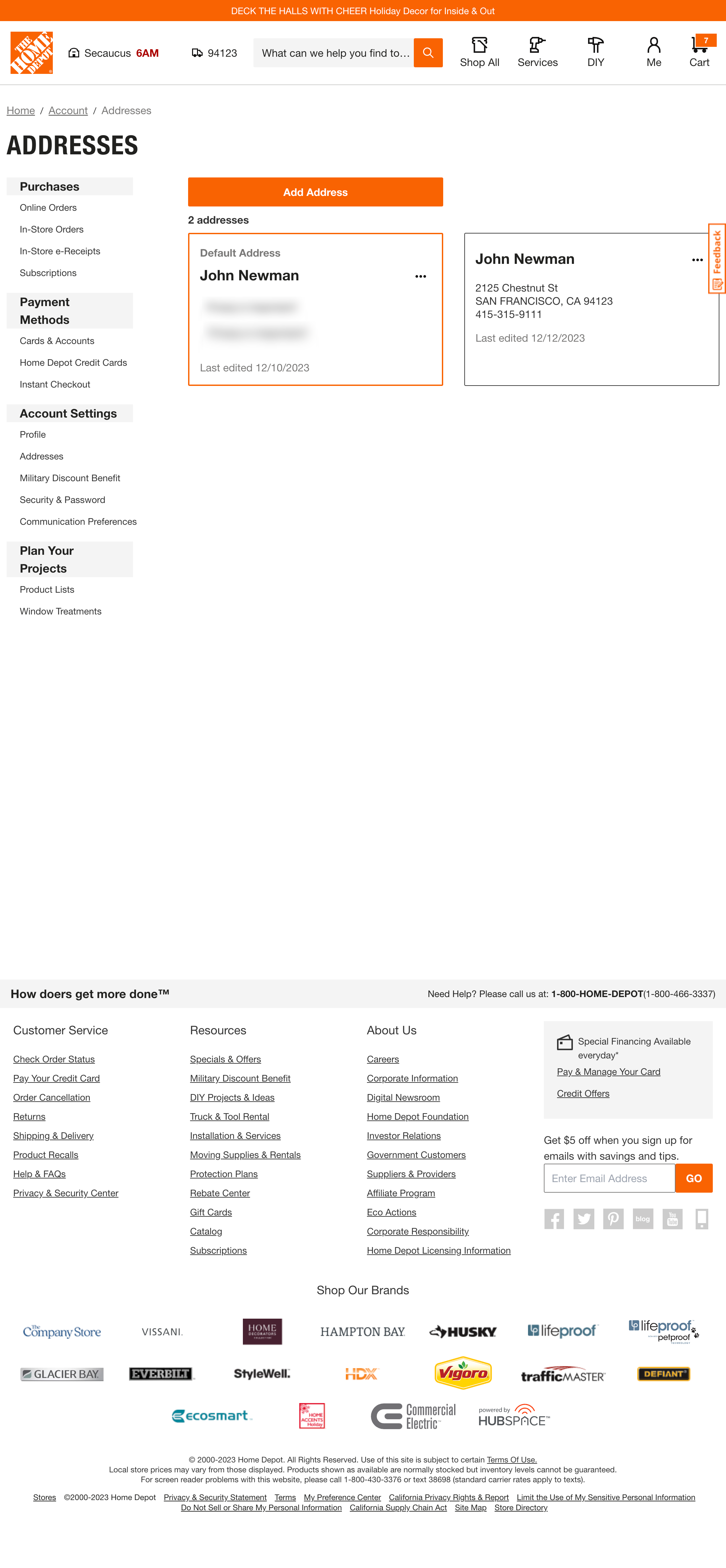 Desktop screenshot of Home Depot