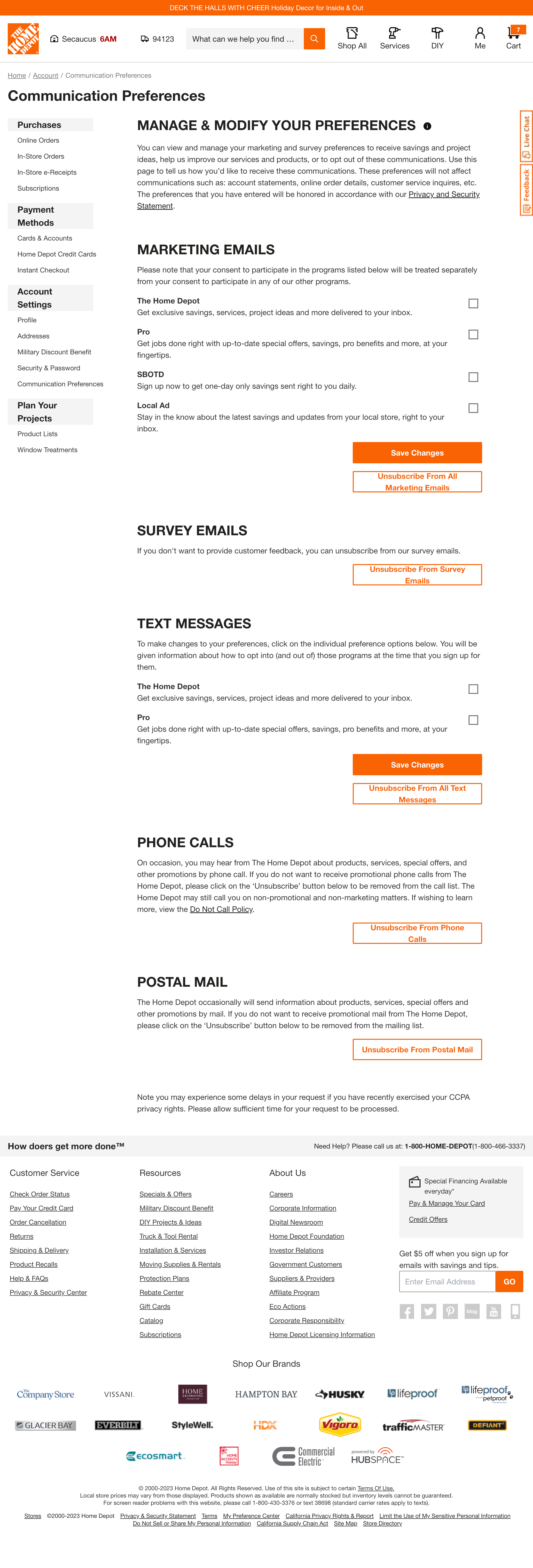 Desktop screenshot of Home Depot