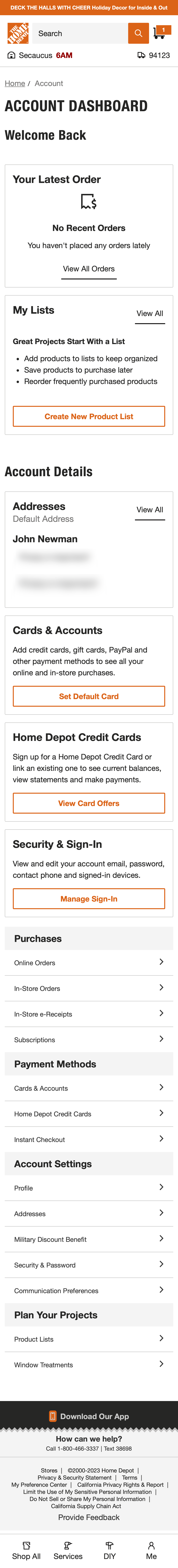 Mobile screenshot of Home Depot