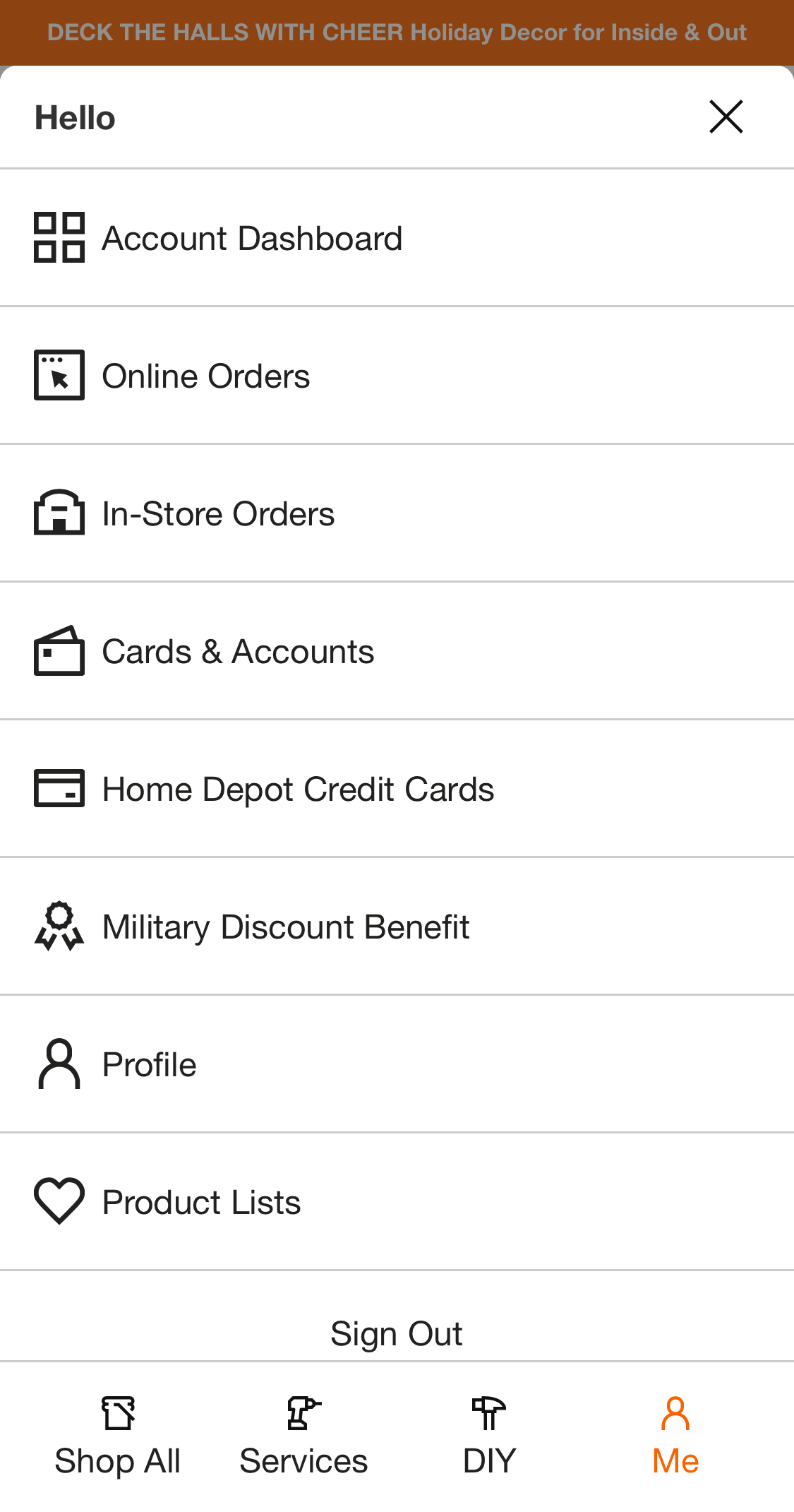 Mobile screenshot of Home Depot