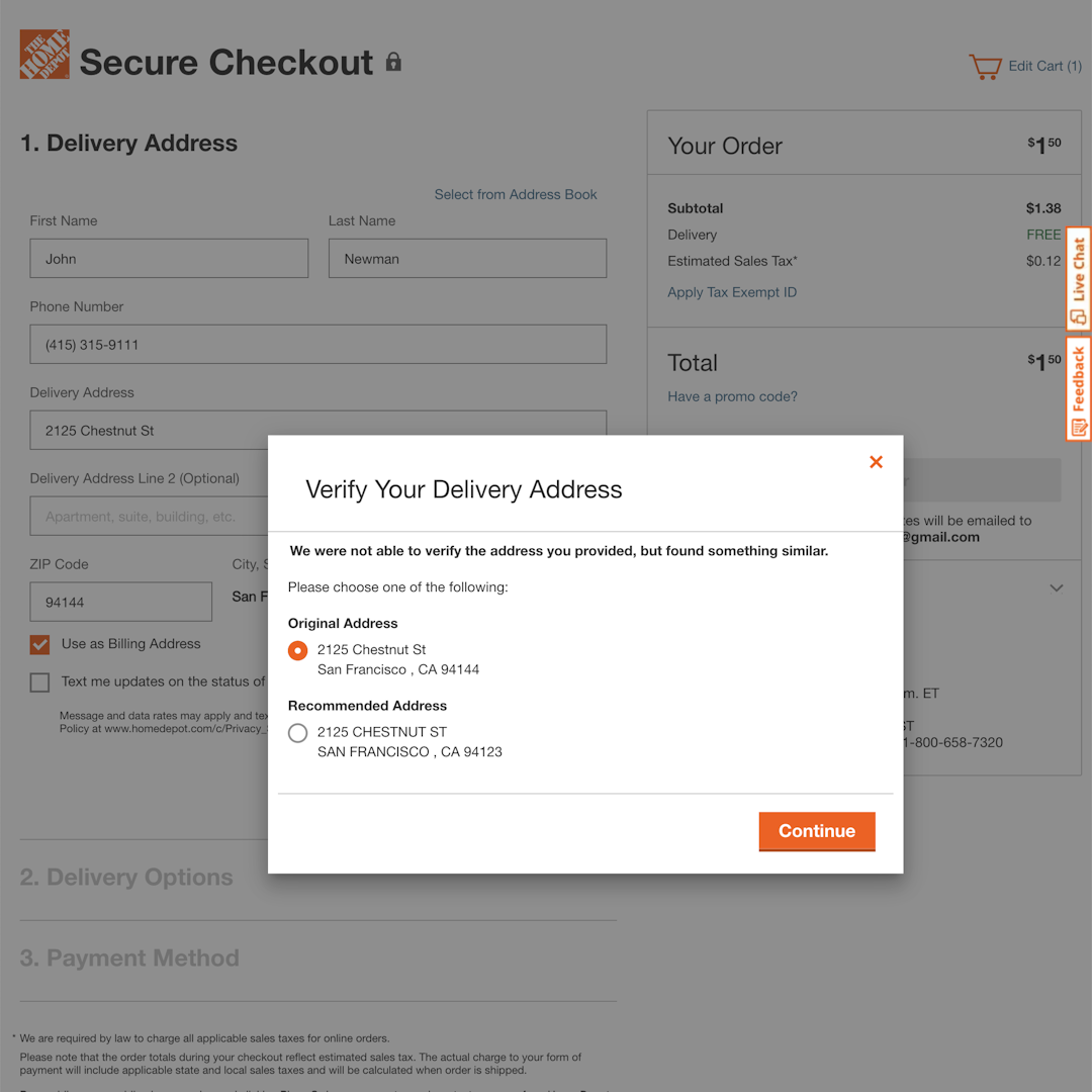 287 ‘Address Validator’ Design Examples – Baymard