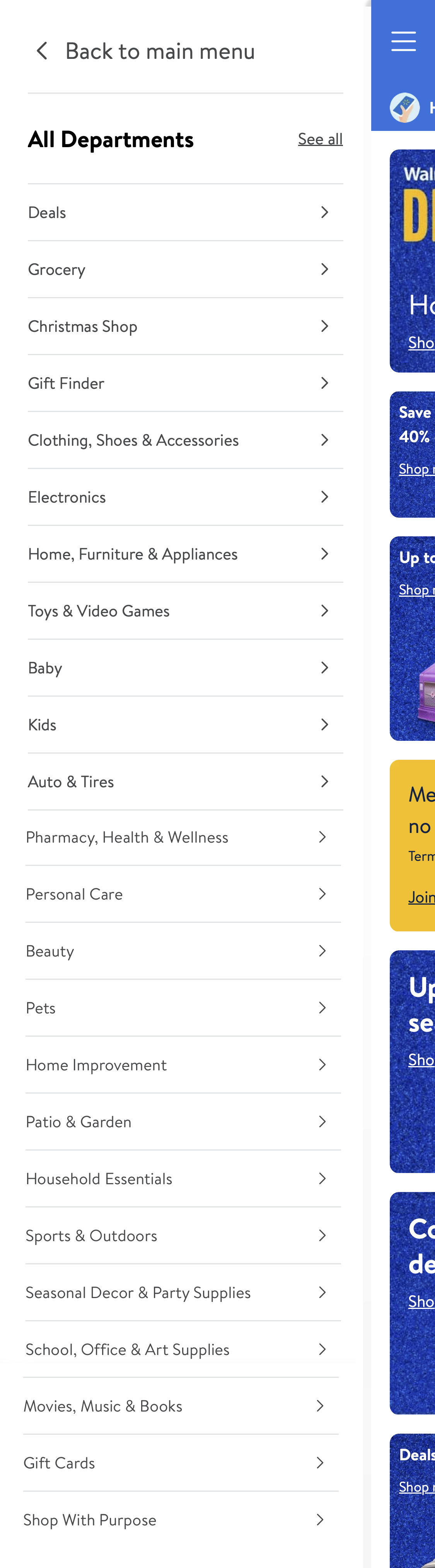 Mobile screenshot of Walmart