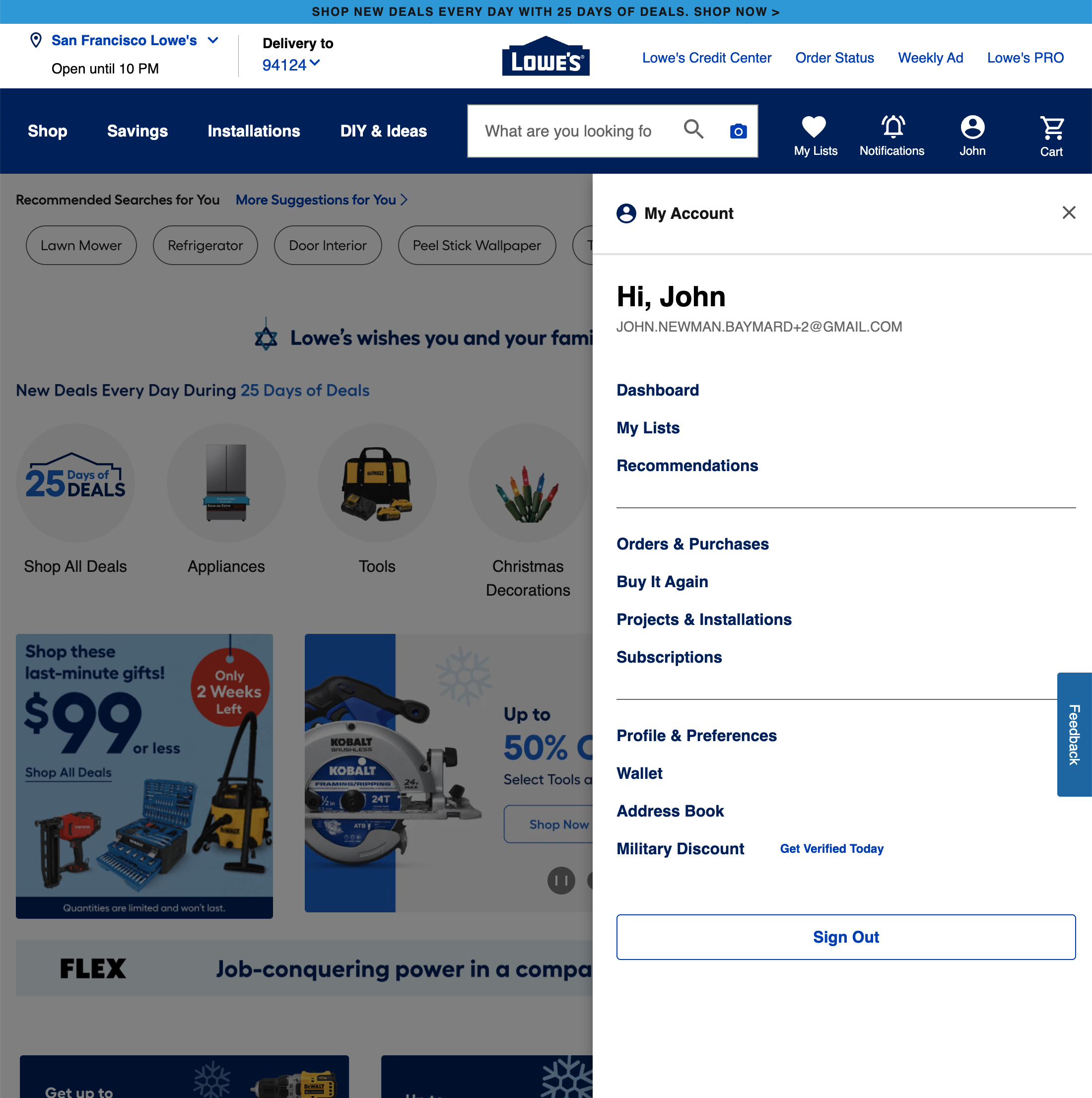 Desktop screenshot of Lowe’s