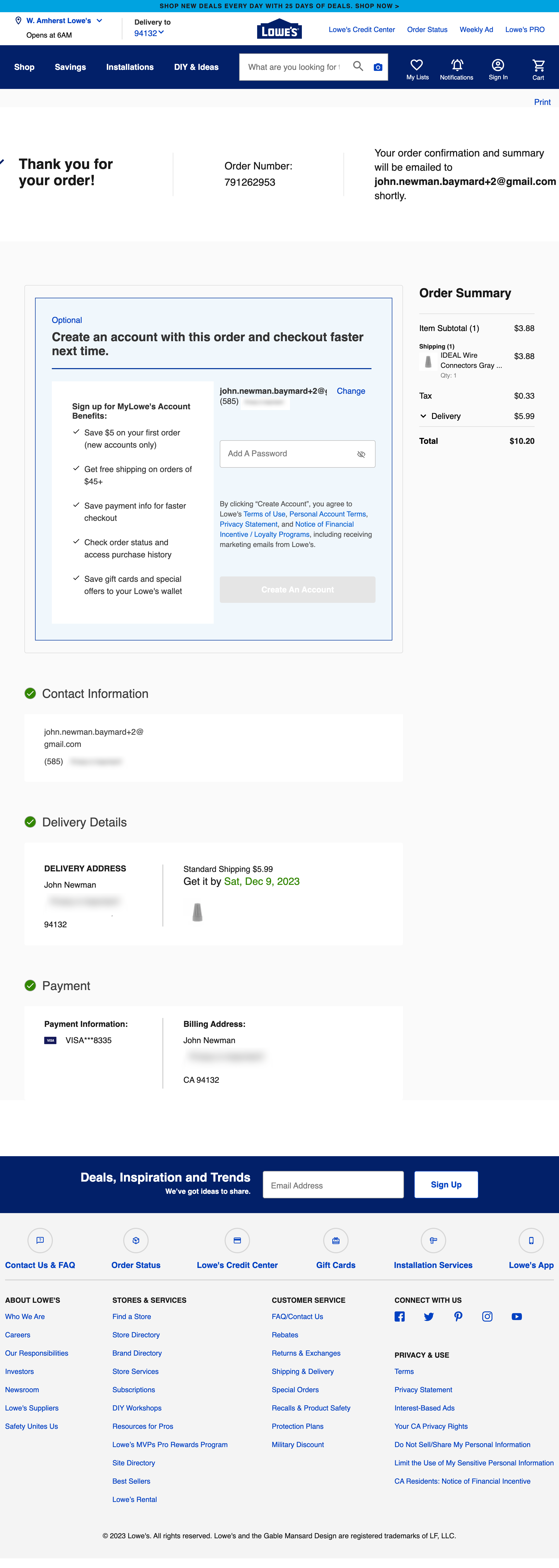 Desktop screenshot of Lowe’s