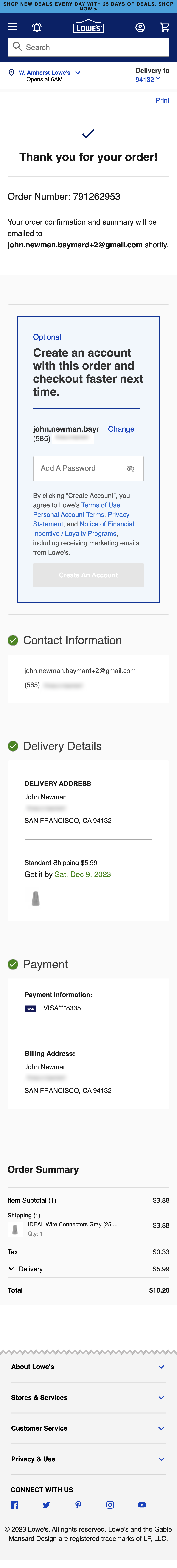 Mobile screenshot of Lowe’s