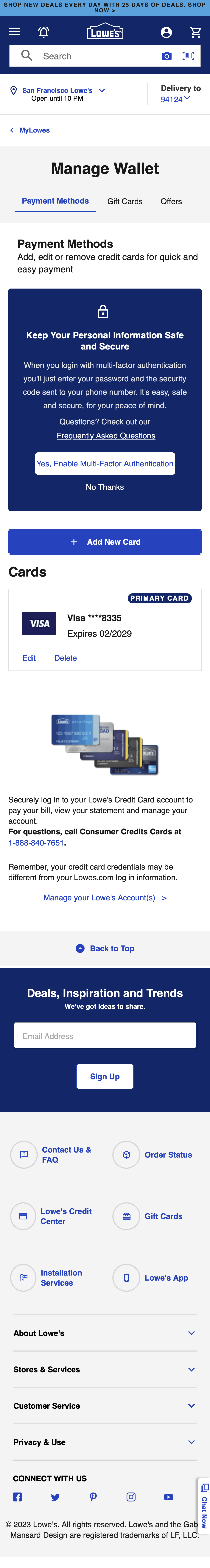 Mobile screenshot of Lowe’s