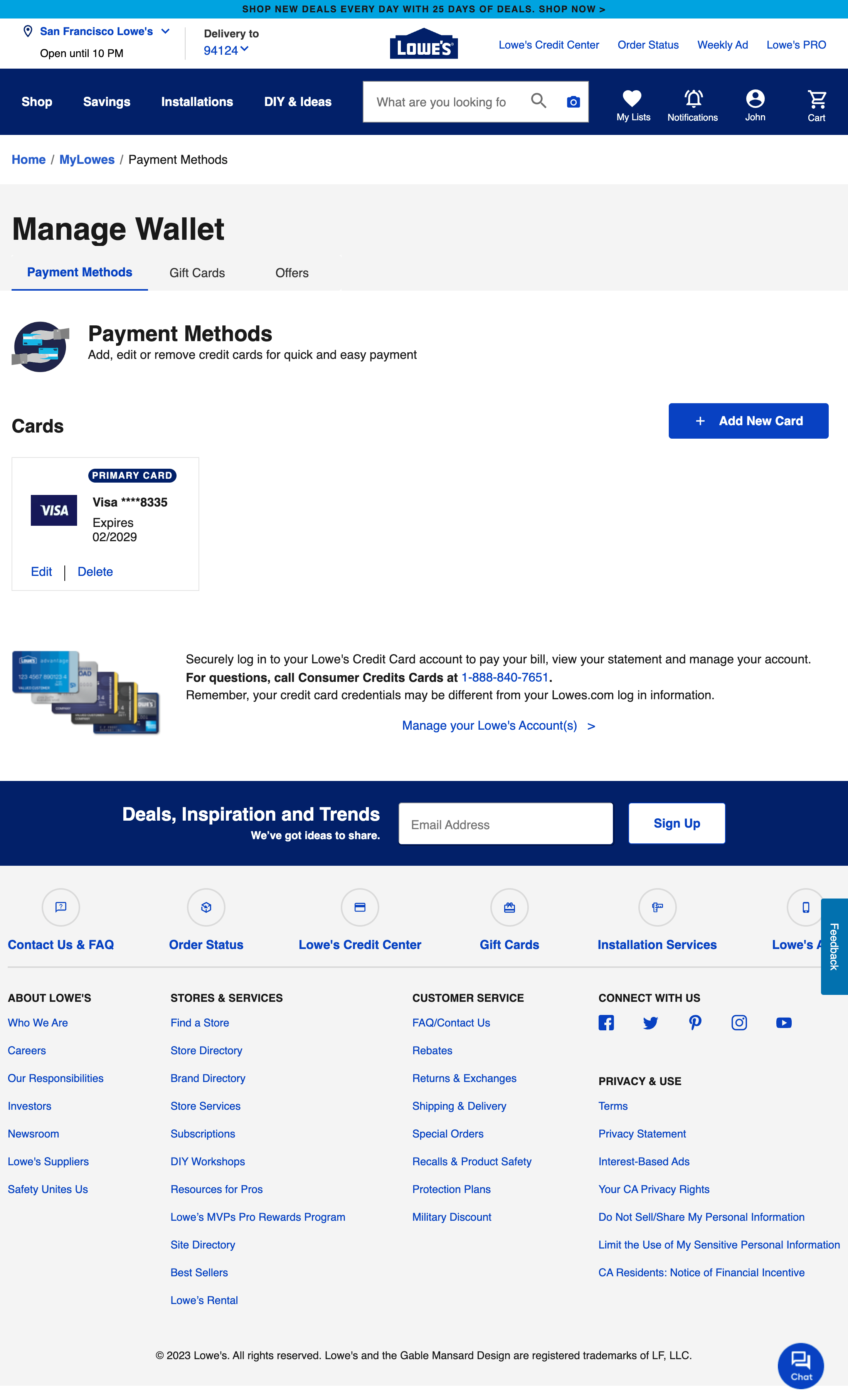 Desktop screenshot of Lowe’s