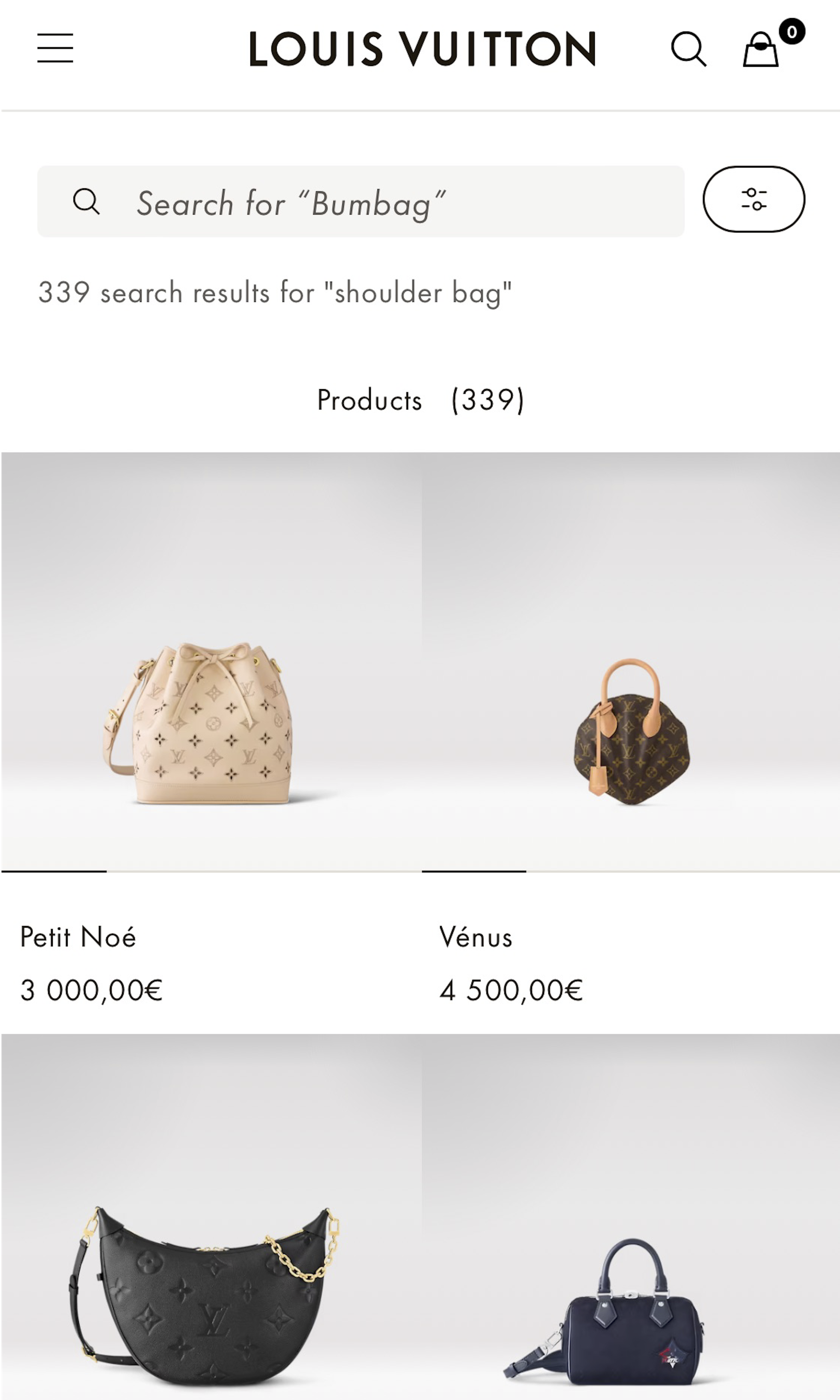 Mobile screenshot of Louis Vuitton