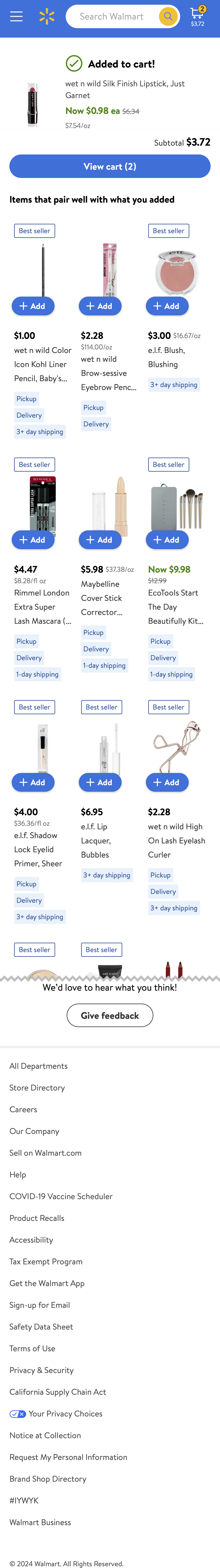 Mobile screenshot of Walmart