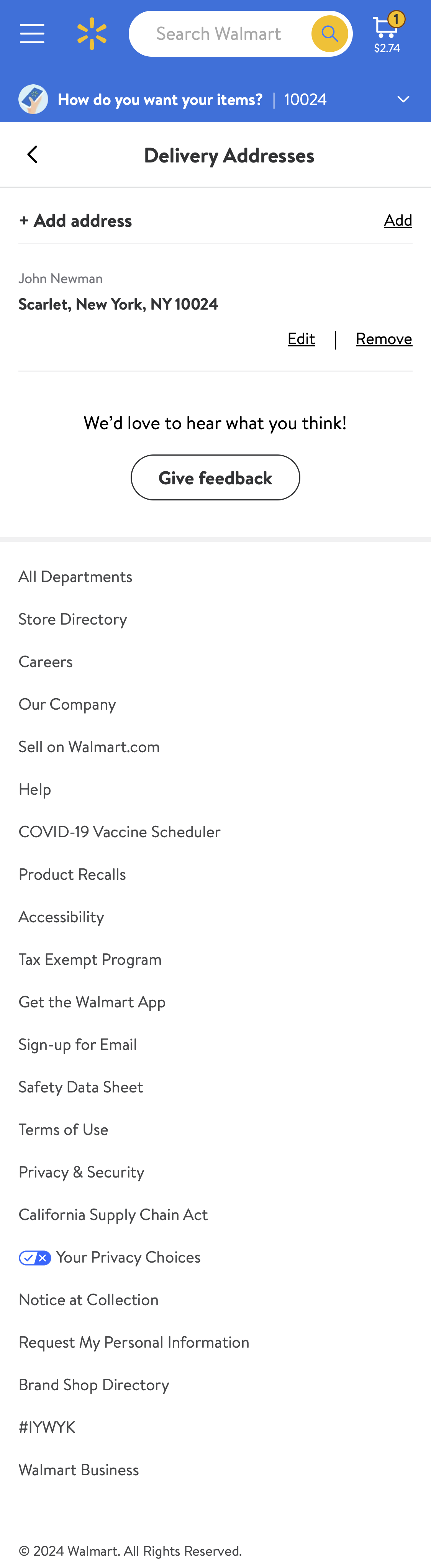Mobile screenshot of Walmart