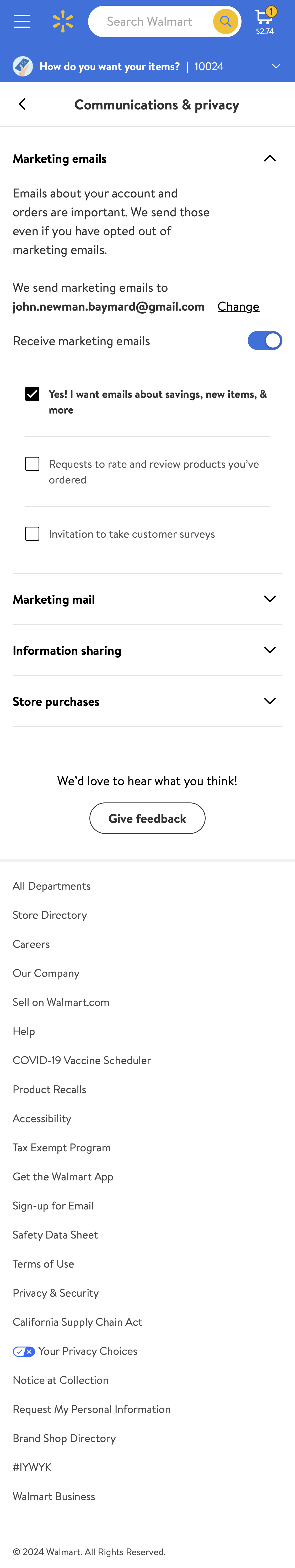 Mobile screenshot of Walmart