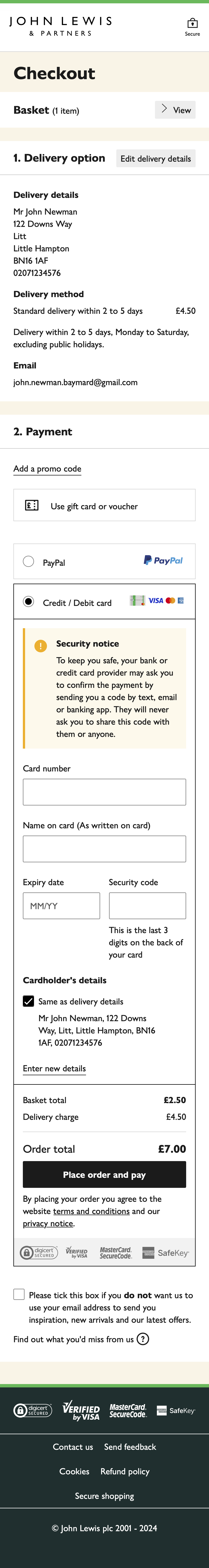 John Lewis’ Mobile Payment 89 of 1075 Payment Examples Baymard