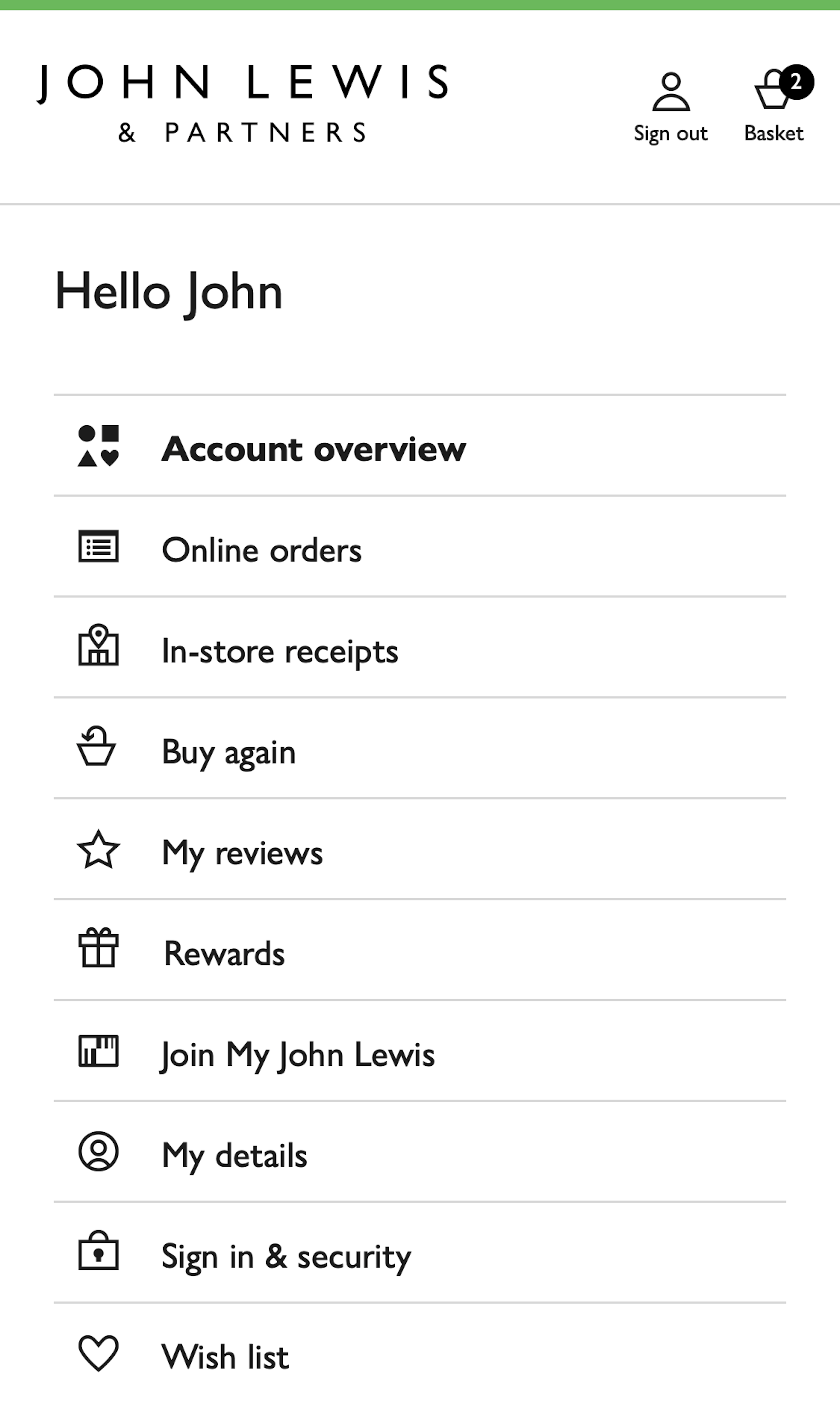 Mobile screenshot of John Lewis