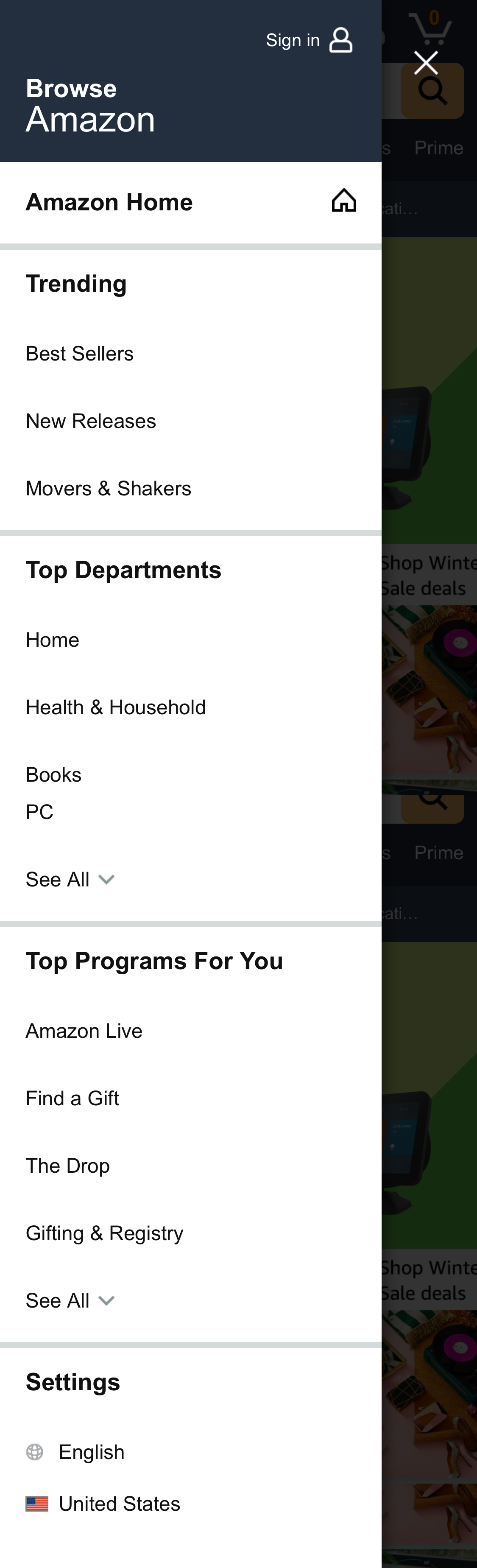 Mobile screenshot of Amazon