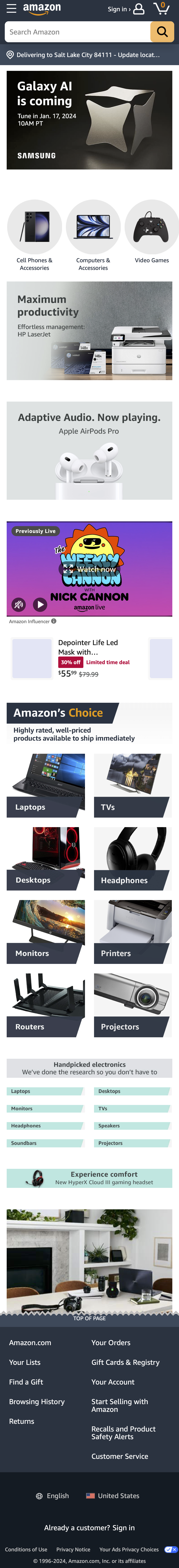 Mobile screenshot of Amazon