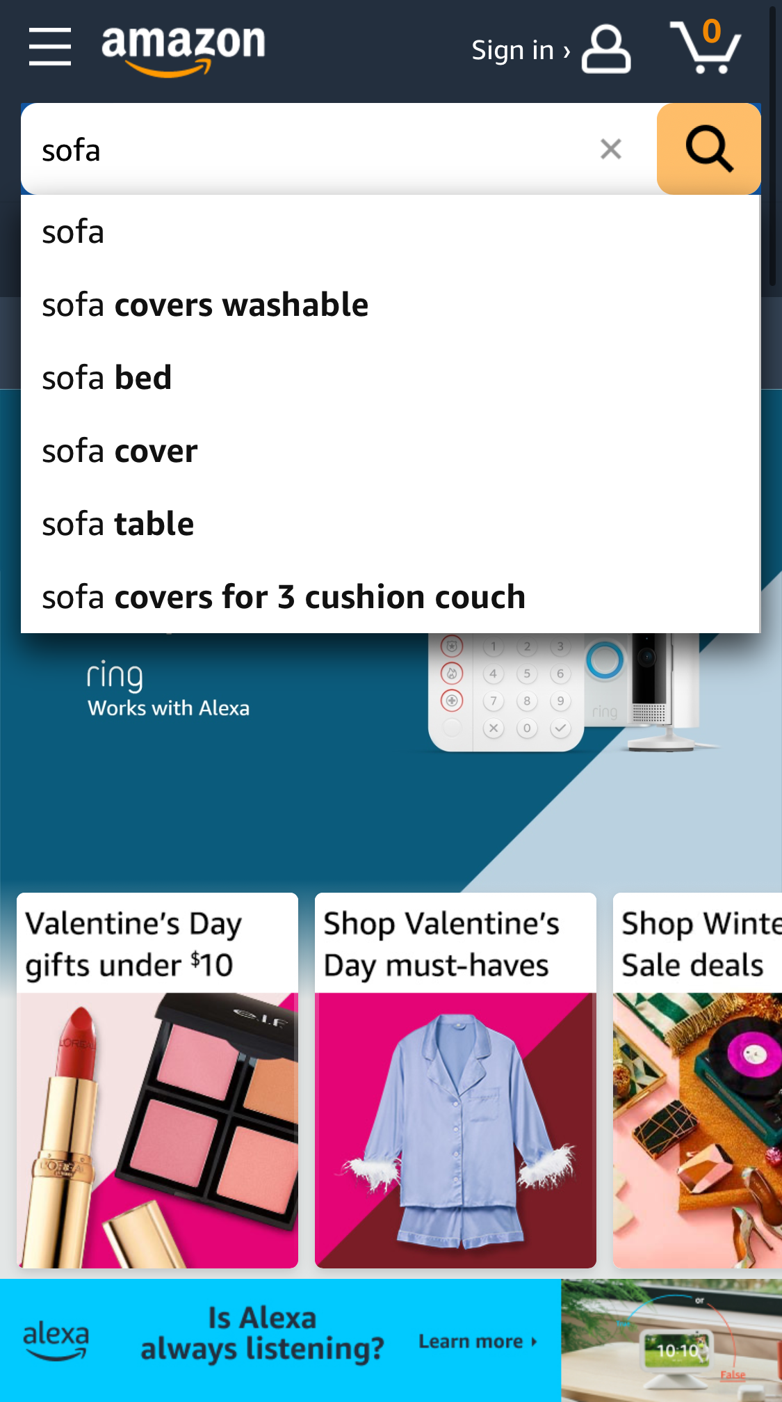 Mobile screenshot of Amazon