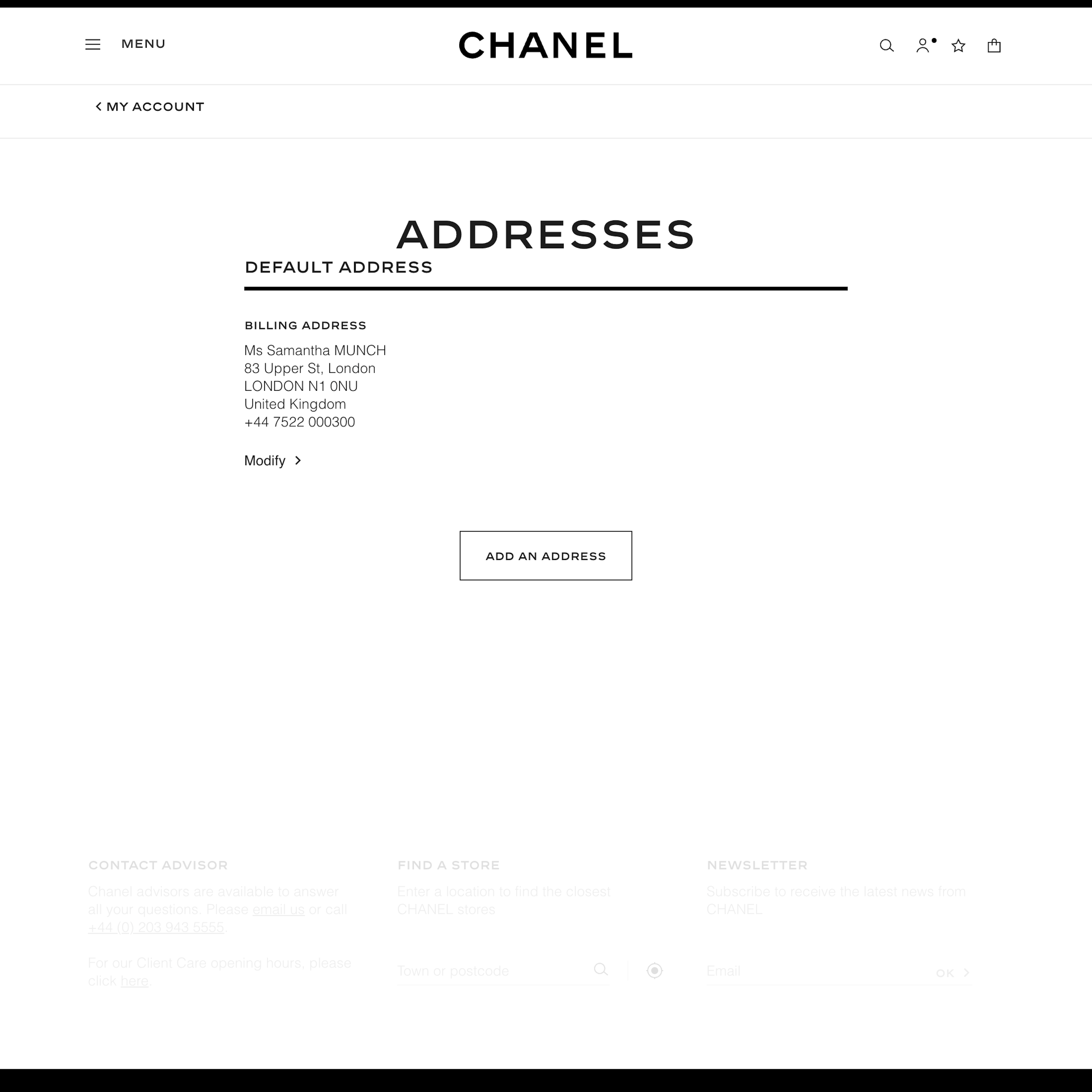 Desktop screenshot of Chanel