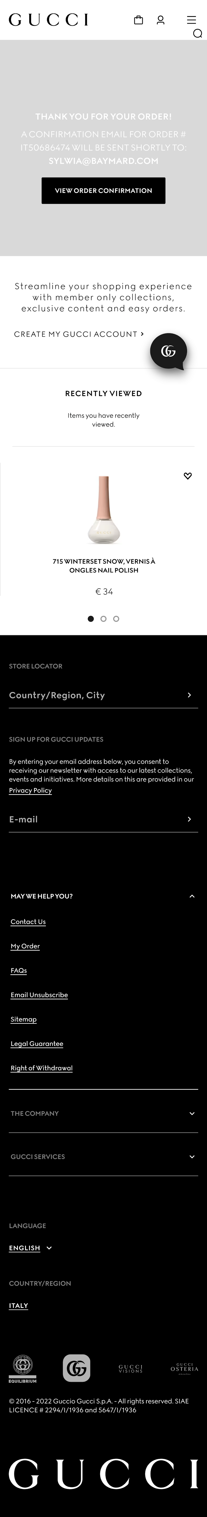 Mobile screenshot of Gucci
