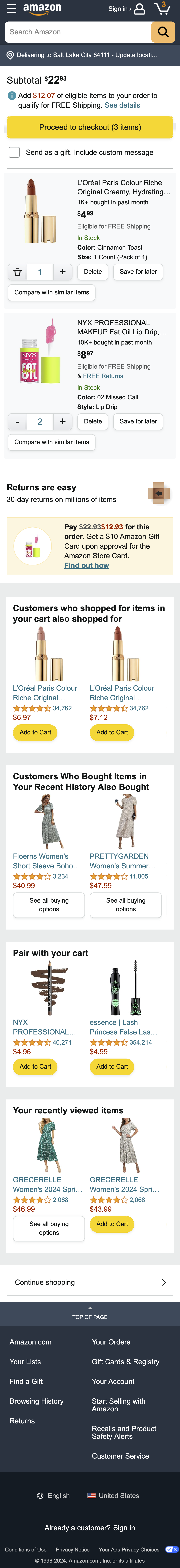 Mobile screenshot of Amazon