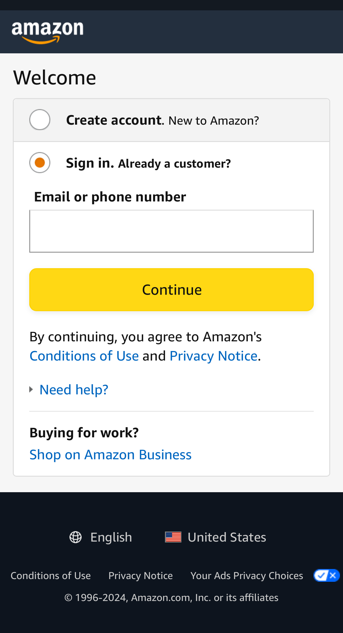 Mobile screenshot of Amazon