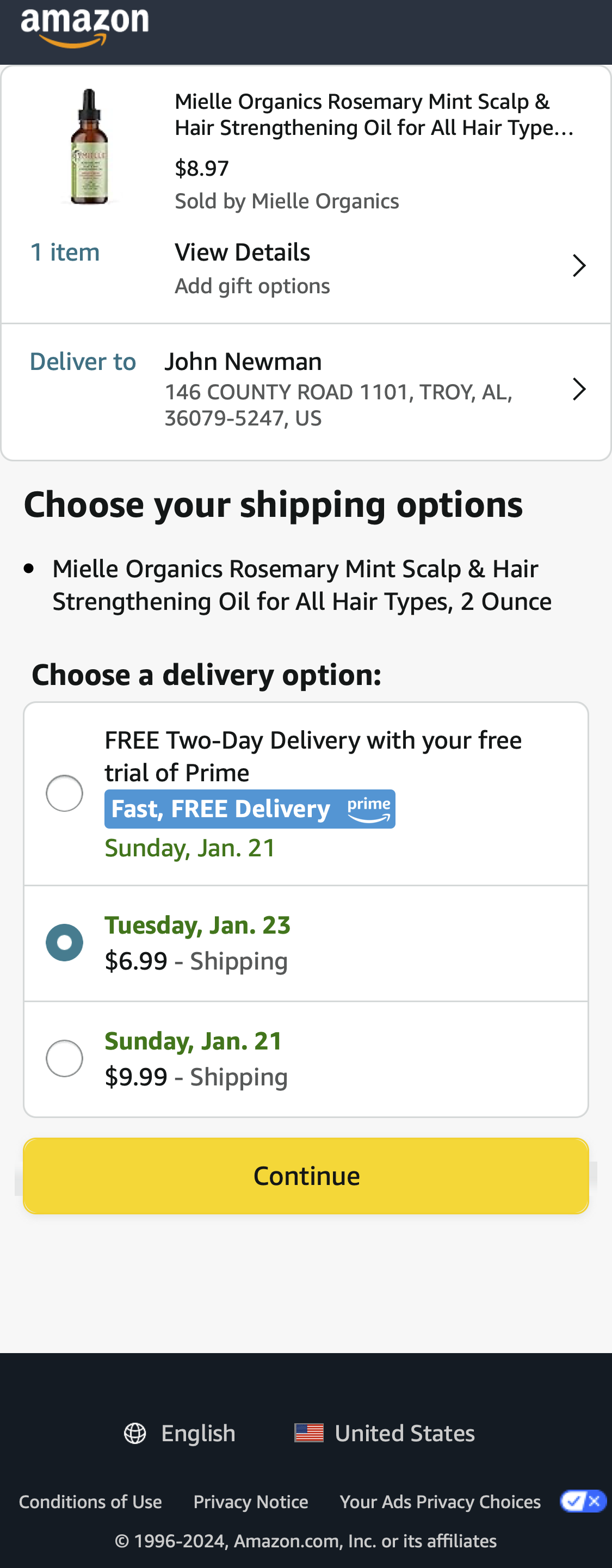 Mobile screenshot of Amazon