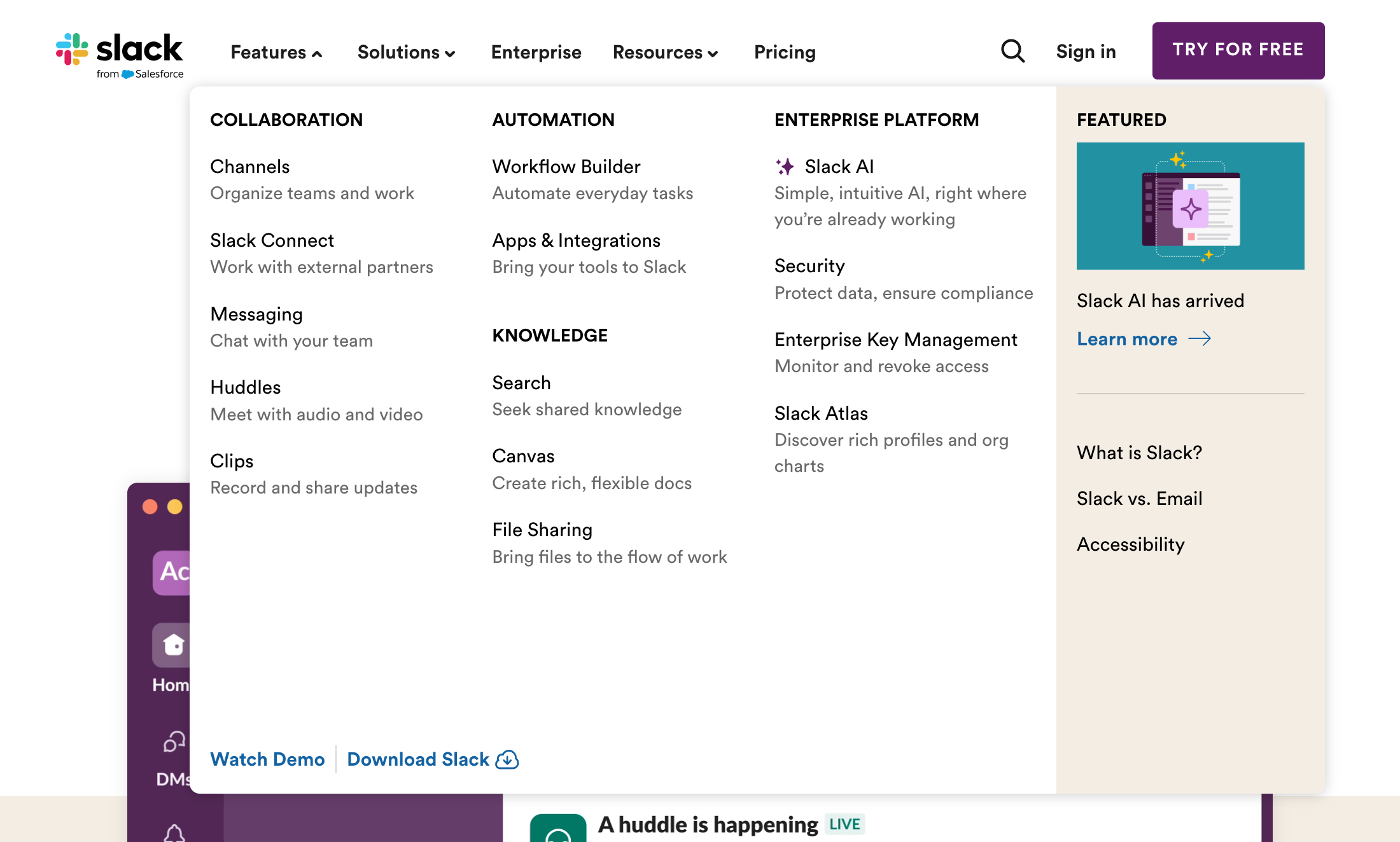 Desktop screenshot of Slack