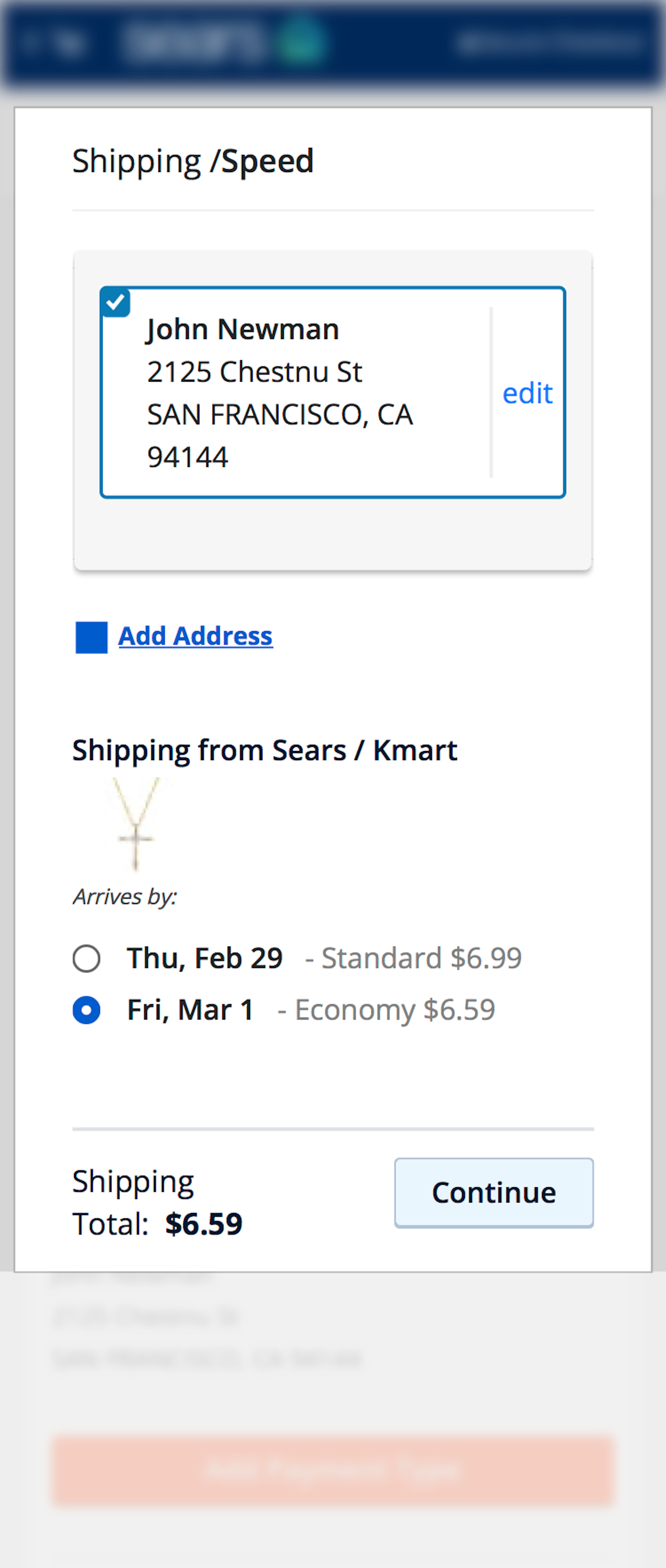 Mobile screenshot of Sears