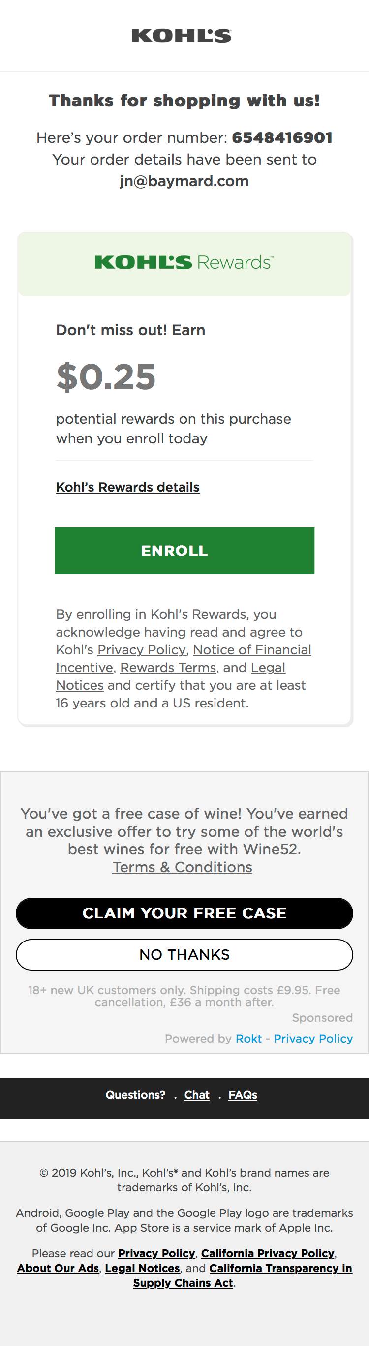 Kohl’s Mobile Receipt / Order Confirmation 15 of 577 Receipt / Order