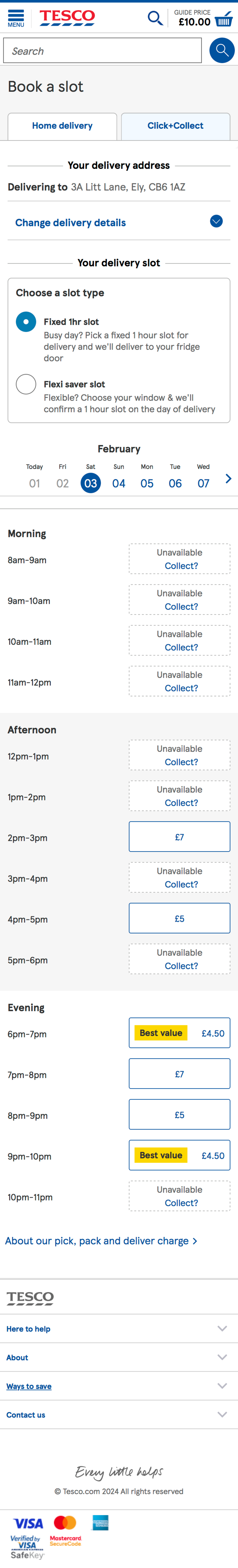 Mobile screenshot of Tesco