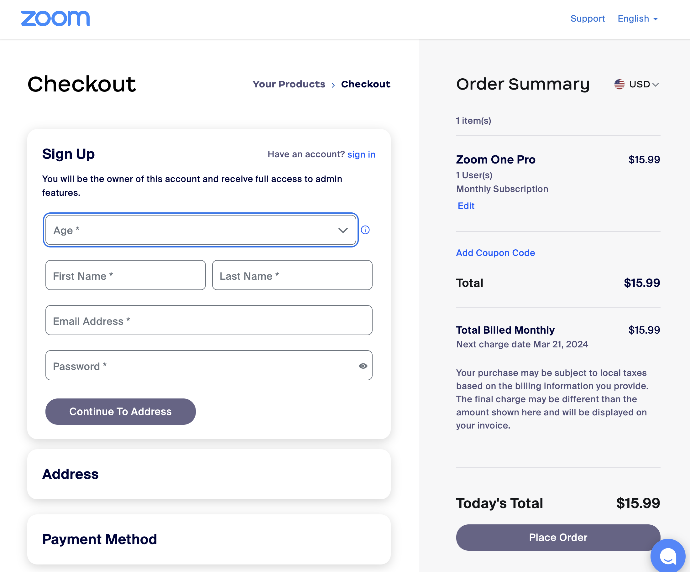 Desktop screenshot of Zoom