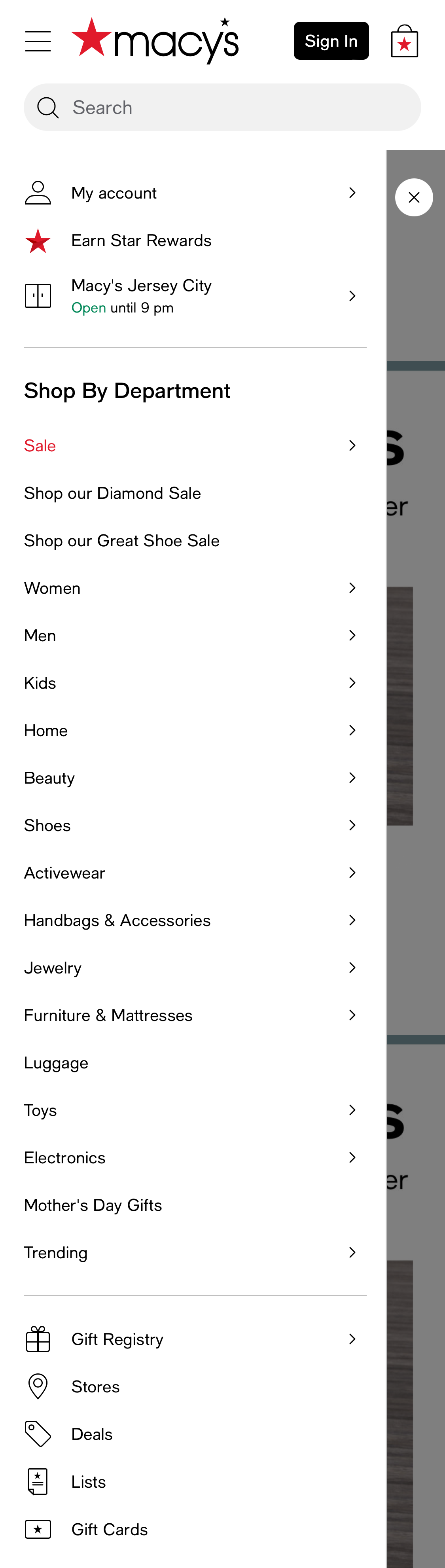 Mobile screenshot of Macy’s