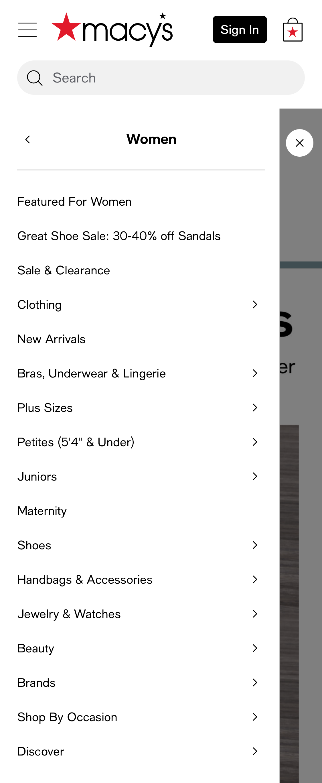 Mobile screenshot of Macy’s