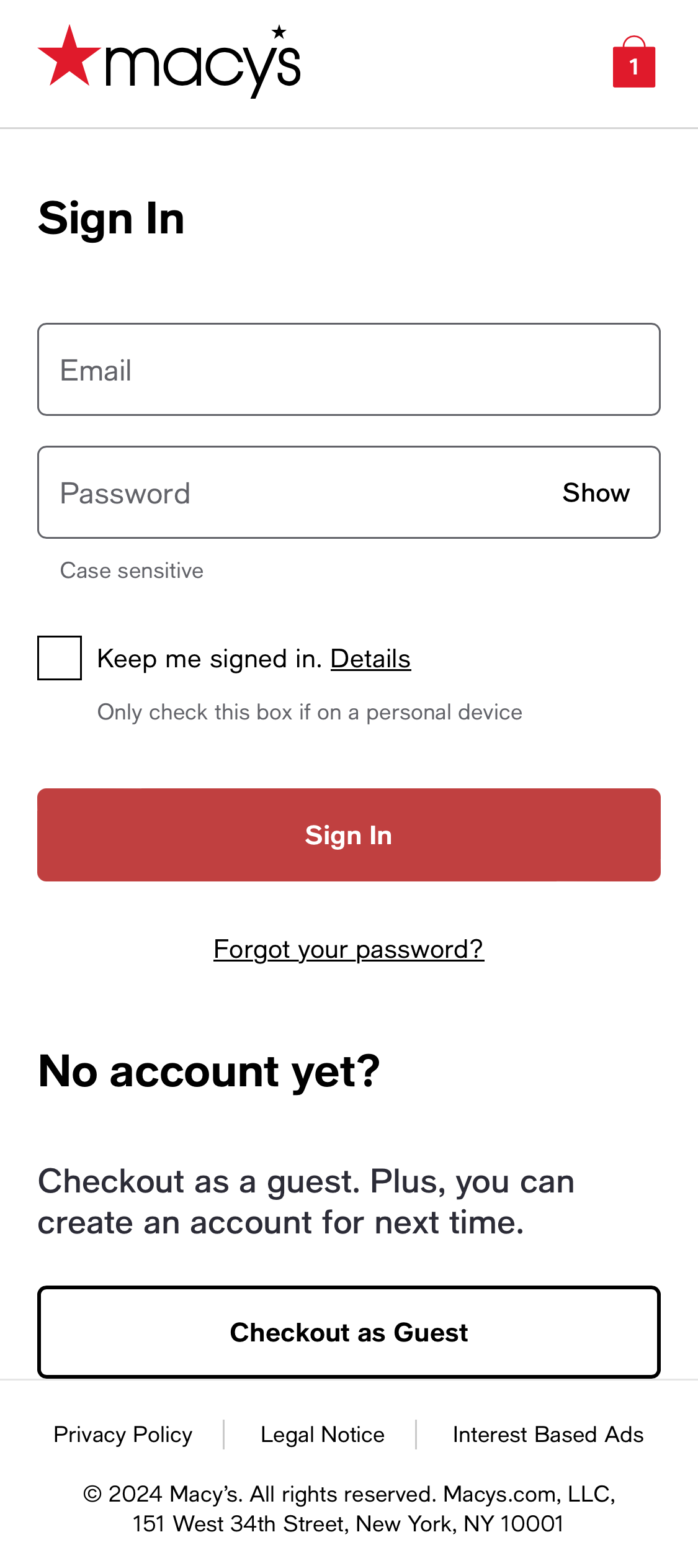 Mobile screenshot of Macy’s
