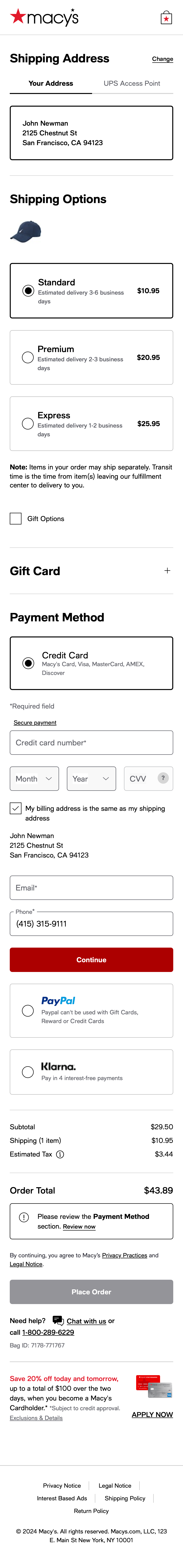 Mobile screenshot of Macy’s
