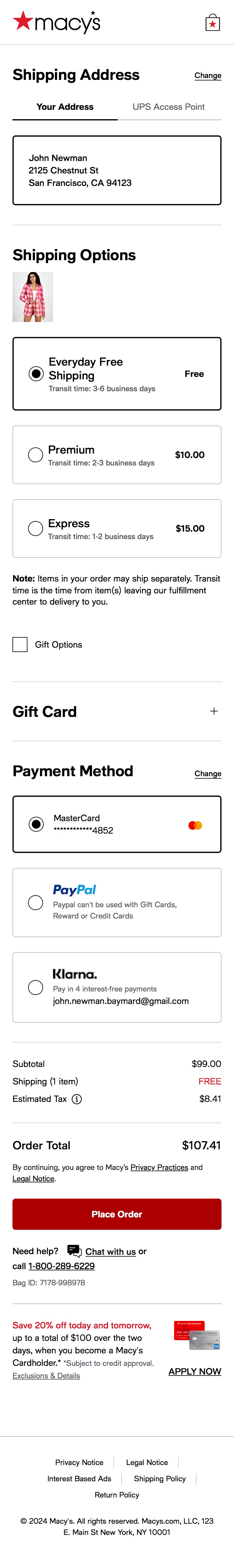 Mobile screenshot of Macy’s