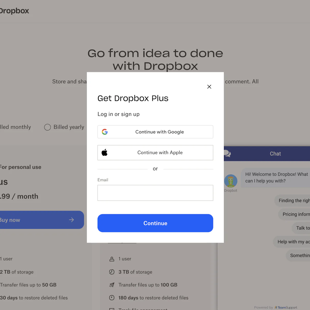 Dropbox UX Case Study – Baymard Institute