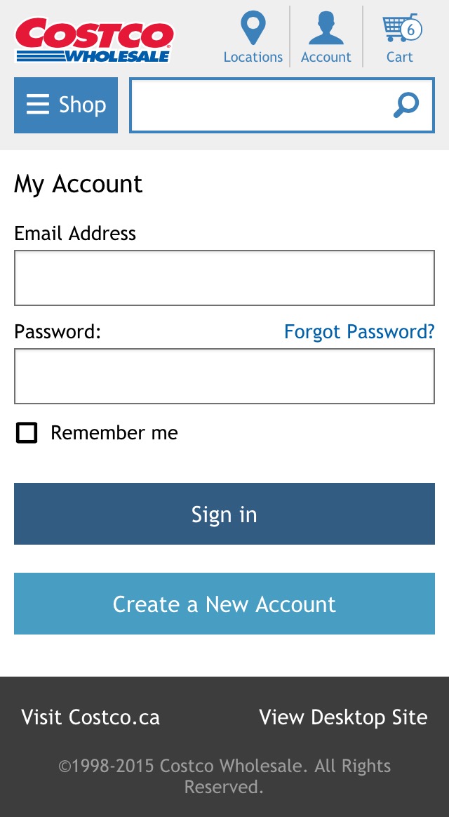 Costco’s Mobile Account Selection 529 of 686 Account Selection