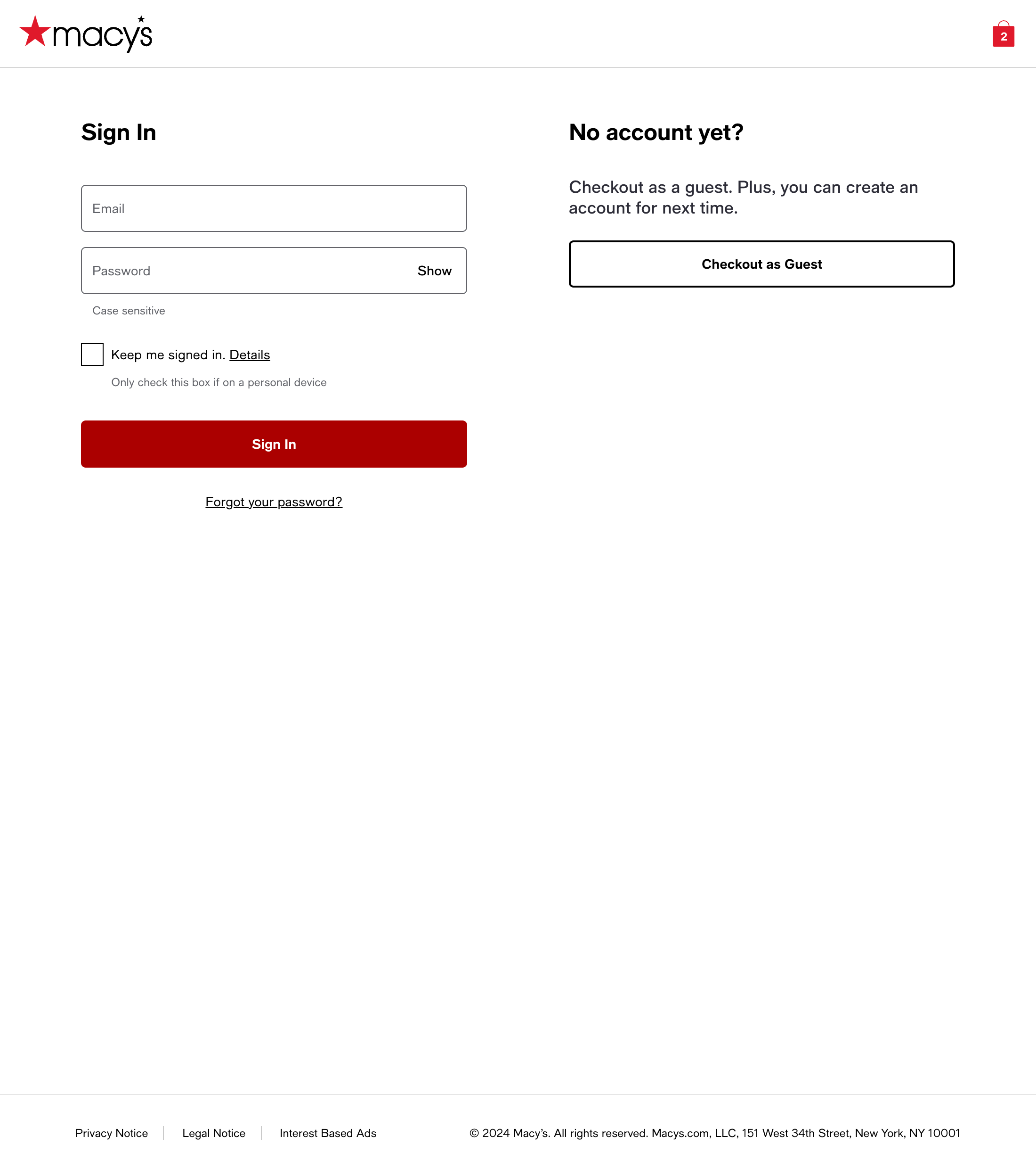 Desktop screenshot of Macy’s