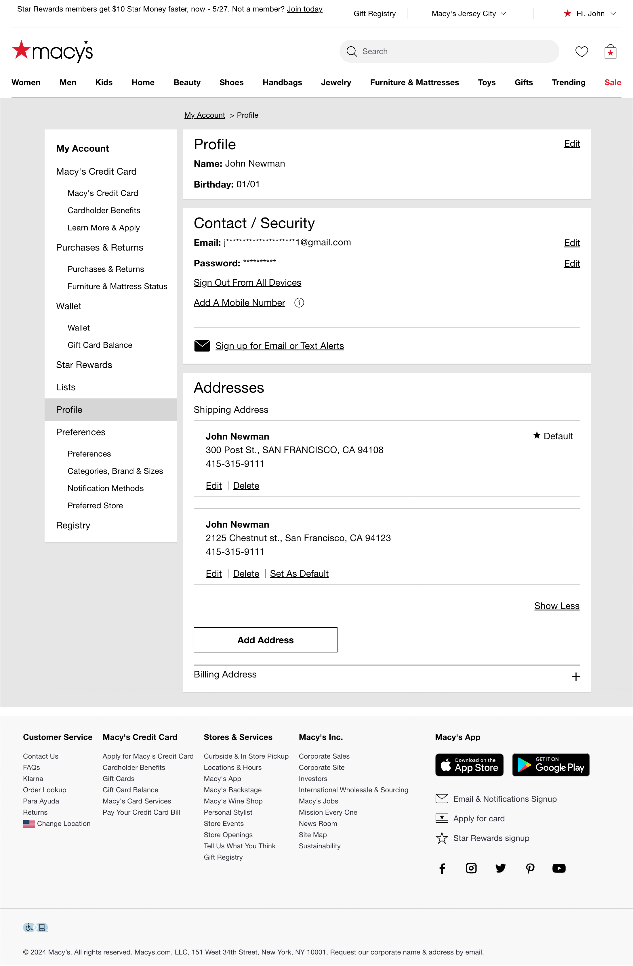 Desktop screenshot of Macy’s