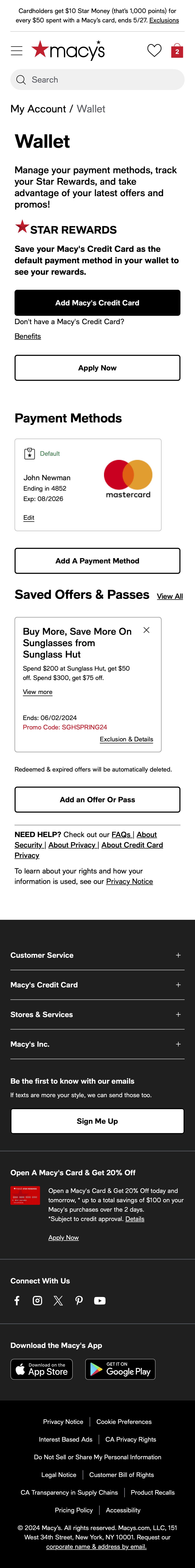 Mobile screenshot of Macy’s
