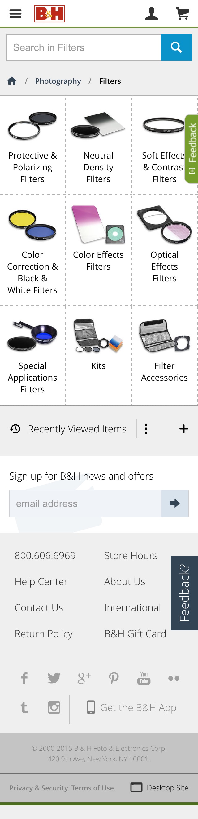Mobile screenshot of B&H Photo