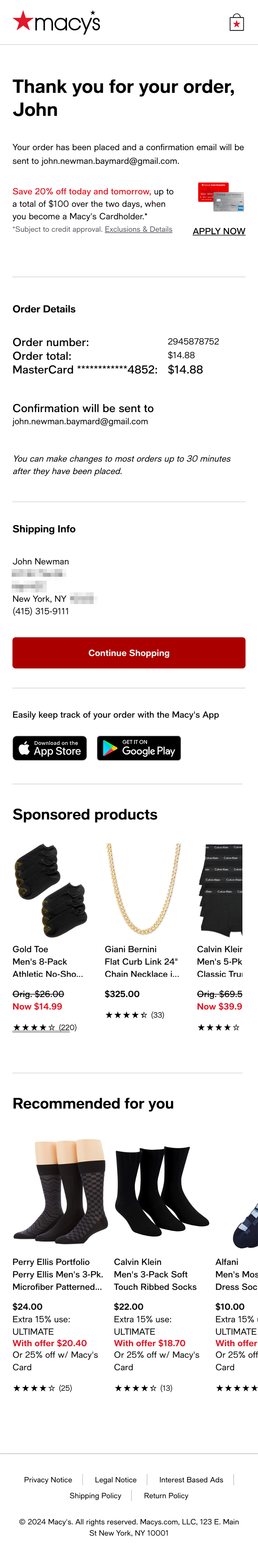 Mobile screenshot of Macy’s